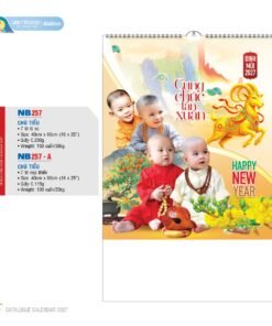 Lịch Treo Tường Lò Xo 2027 NB Mẫu NB257 (40 x 60cm) Bộ Quà Tặng Doanh Nghiệp Thủy Tinh & Lịch in logo doanh nghiệp quà tặng Tết tại Quà Tặng Thủy Tinh VN