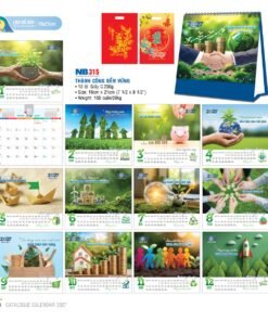 Lịch Bloc 2027 NB Mẫu NB315 (19 x 21cm) Bộ Quà Tặng Doanh Nghiệp Thủy Tinh & Lịch in logo doanh nghiệp quà tặng Tết tại Quà Tặng Thủy Tinh VN
