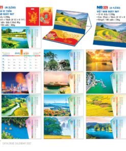Lịch Để Bàn 2027 NB Mẫu NB326 (18 x 15 cm) Bộ Quà Tặng Doanh Nghiệp Thủy Tinh & Lịch in logo doanh nghiệp quà tặng Tết tại Quà Tặng Thủy Tinh VN