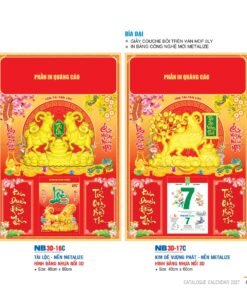 Lịch Bìa Treo 2027 NB Mẫu NB-ND3D17C (29 x 41 cm) Bộ Quà Tặng Doanh Nghiệp Thủy Tinh & Lịch