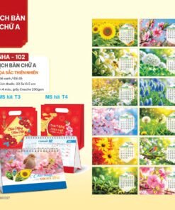 Lịch Bàn Chữ A 2027 NHA Mẫu NHA102 (17 x 19 cm) Bộ Quà Tặng Doanh Nghiệp Thủy Tinh & Lịch in logo doanh nghiệp quà tặng Tết tại Quà Tặng Thủy Tinh VN