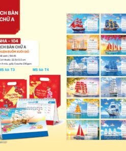 Lịch Bàn Chữ A 2027 NHA Mẫu NHA104 - Thuận Buồm Xuôi Gió (17 x 19 cm) Bộ Quà Tặng Doanh Nghiệp Thủy Tinh & Lịch in logo doanh nghiệp quà tặng Tết tại Quà Tặng Thủy Tinh VN