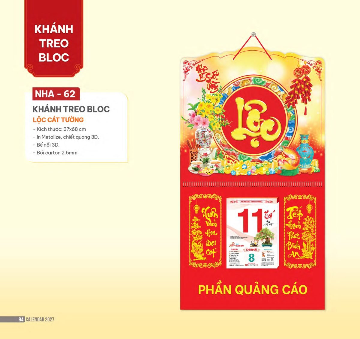 Lịch Bloc 2027 NHA Mẫu NHA62 (37 x 68cm) Bộ Quà Tặng Doanh Nghiệp Thủy Tinh & Lịch Lịch Bloc 2027 NHA Mẫu NHA62 (37 x 68cm) Bộ Quà Tặng Doanh Nghiệp Thủy Tinh & Lịch in logo doanh nghiệp quà tặng Tết tại Quà Tặng Thủy Tinh VN