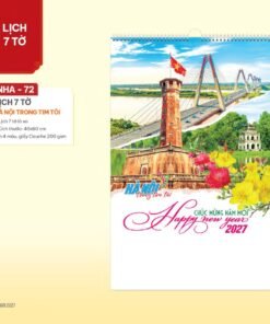 Lịch Treo Tường Lò Xo 2027 NHA Mẫu NHA72 (40 x 60cm) Bộ Quà Tặng Doanh Nghiệp Thủy Tinh & Lịch in logo doanh nghiệp quà tặng Tết tại Quà Tặng Thủy Tinh VN