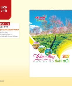Lịch Treo Tường Lò Xo 2027 NHA Mẫu NHA75 - Việt Nam Rạng Rỡ 4 Mùa (40 x 60cm) Bộ Quà Tặng Doanh Nghiệp Thủy Tinh & Lịch in logo doanh nghiệp quà tặng Tết tại Quà Tặng Thủy Tinh VN