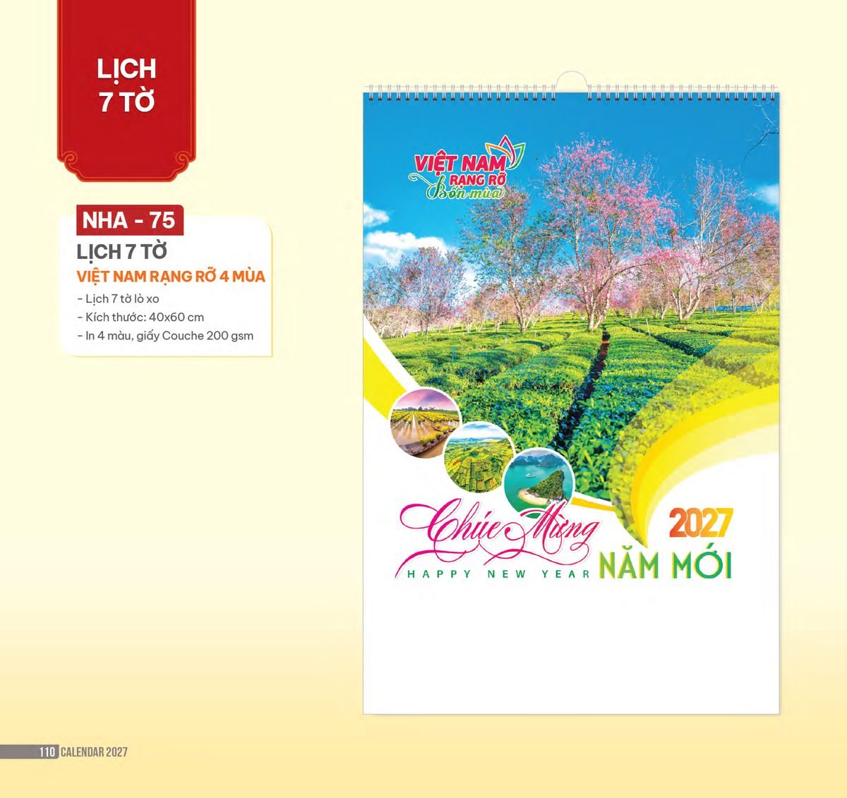 Lịch Treo Tường Lò Xo 2027 NHA Mẫu NHA75 - Việt Nam Rạng Rỡ 4 Mùa (40 x 60cm) Bộ Quà Tặng Doanh Nghiệp Thủy Tinh & Lịch Lịch Treo Tường Lò Xo 2027 NHA Mẫu NHA75 - Việt Nam Rạng Rỡ 4 Mùa (40 x 60cm) Bộ Quà Tặng Doanh Nghiệp Thủy Tinh & Lịch in logo doanh nghiệp quà tặng Tết tại Quà Tặng Thủy Tinh VN