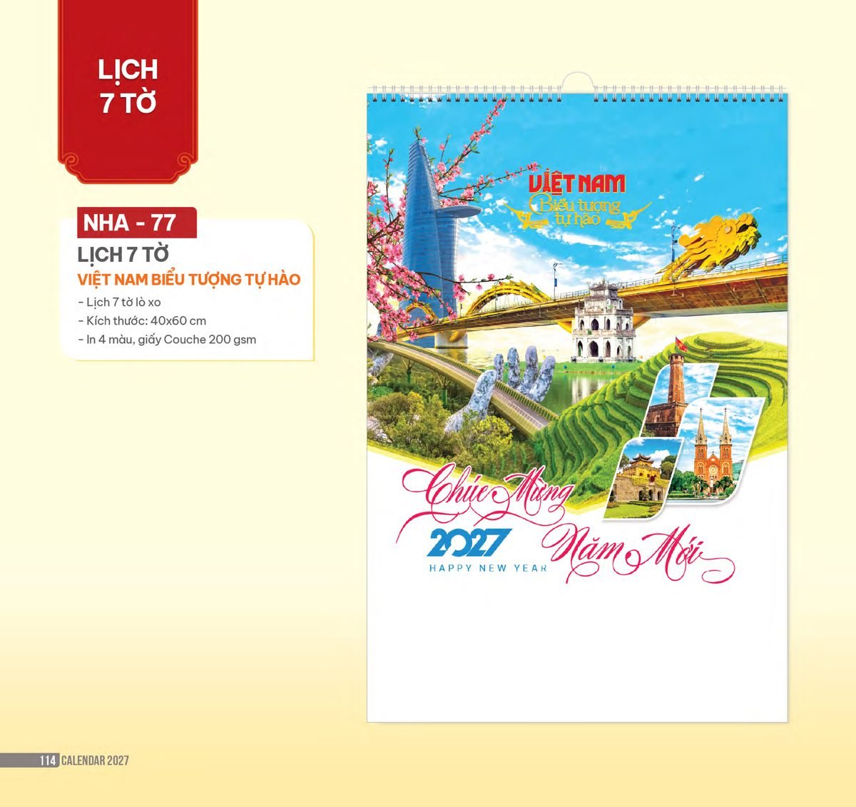 Lịch Treo Tường Lò Xo 2027 NHA Mẫu NHA77 (40 x 60cm) Bộ Quà Tặng Doanh Nghiệp Thủy Tinh & Lịch Lịch Treo Tường Lò Xo 2027 NHA Mẫu NHA77 (40 x 60cm) Bộ Quà Tặng Doanh Nghiệp Thủy Tinh & Lịch in logo doanh nghiệp quà tặng Tết tại Quà Tặng Thủy Tinh VN