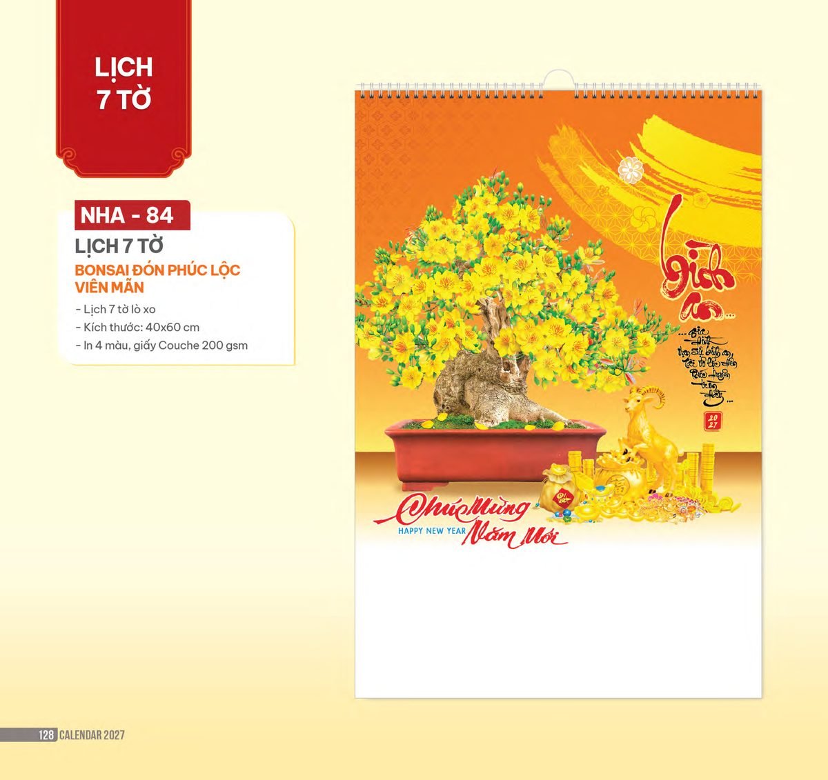 Lịch Treo Tường Lò Xo 2027 NHA Mẫu NHA84 (40 x 60cm) Bộ Quà Tặng Doanh Nghiệp Thủy Tinh & Lịch Lịch Treo Tường Lò Xo 2027 NHA Mẫu NHA84 (40 x 60cm) Bộ Quà Tặng Doanh Nghiệp Thủy Tinh & Lịch in logo doanh nghiệp quà tặng Tết tại Quà Tặng Thủy Tinh VN