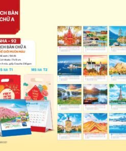 Lịch Bàn Chữ A 2027 NHA Mẫu NHA92 - Thế Giới Muôn Màu (17 x 19cm) Bộ Quà Tặng Doanh Nghiệp Thủy Tinh & Lịch in logo doanh nghiệp quà tặng Tết tại Quà Tặng Thủy Tinh VN