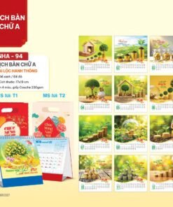 Lịch Bàn Chữ A 2027 NHA Mẫu NHA94 (17 x 19cm) Bộ Quà Tặng Doanh Nghiệp Thủy Tinh & Lịch in logo doanh nghiệp quà tặng Tết tại Quà Tặng Thủy Tinh VN