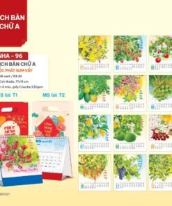 Lịch Bàn Chữ A 2027 NHA Mẫu NHA96 (17 x 19cm) Bộ Quà Tặng Doanh Nghiệp Thủy Tinh & Lịch in logo doanh nghiệp quà tặng Tết tại Quà Tặng Thủy Tinh VN