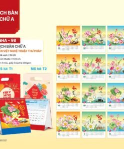 Lịch Bàn Chữ A 2027 NHA Mẫu NHA98 (17 x 19cm) Bộ Quà Tặng Doanh Nghiệp Thủy Tinh & Lịch in logo doanh nghiệp quà tặng Tết tại Quà Tặng Thủy Tinh VN