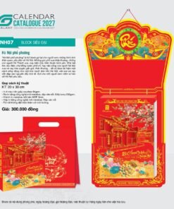 Lịch Bloc Siêu Đại 2027 NH Mẫu NH07 (20 x 30cm) Bộ Quà Tặng Doanh Nghiệp Thủy Tinh & Lịch in logo doanh nghiệp quà tặng Tết tại Quà Tặng Thủy Tinh VN