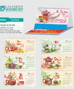 Lịch Để Bàn 2027 NH Mẫu NH6465 (24 x 16cm) Bộ Quà Tặng Doanh Nghiệp Thủy Tinh & Lịch in logo doanh nghiệp quà tặng Tết tại Quà Tặng Thủy Tinh VN