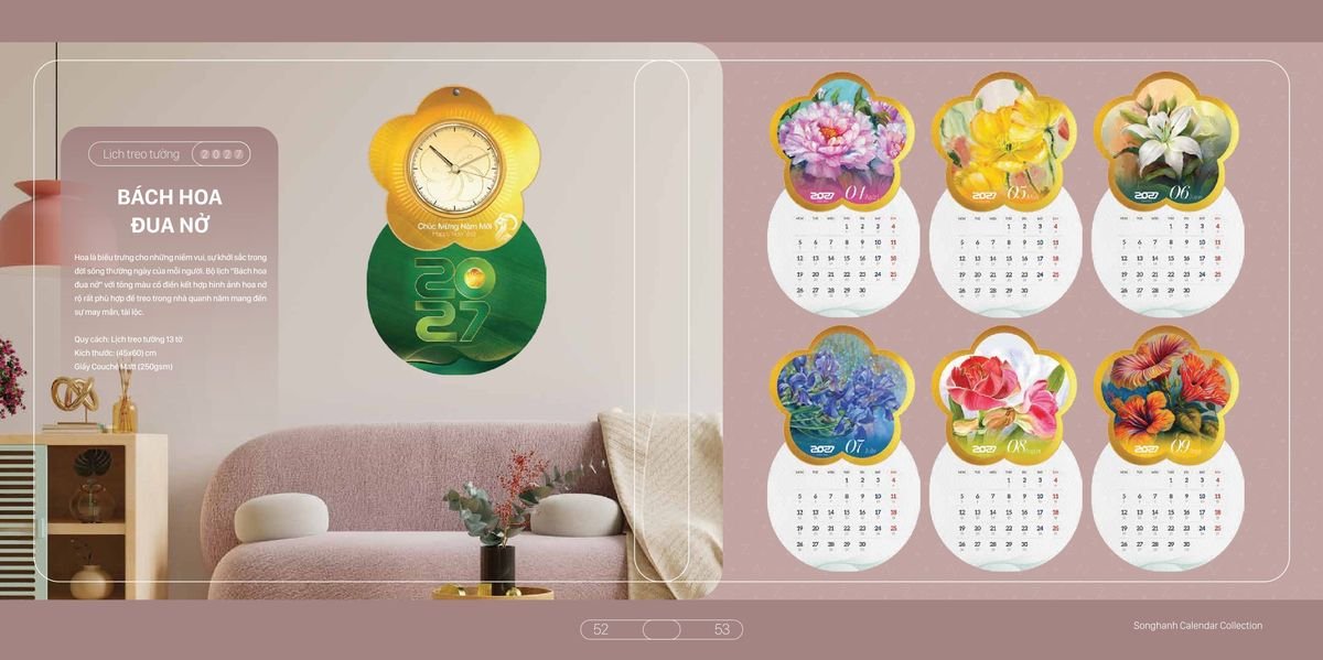 Lịch Bloc Cao Cấp SH 2027 SH21 Bộ Quà Tặng Doanh Nghiệp Thủy Tinh & Lịch