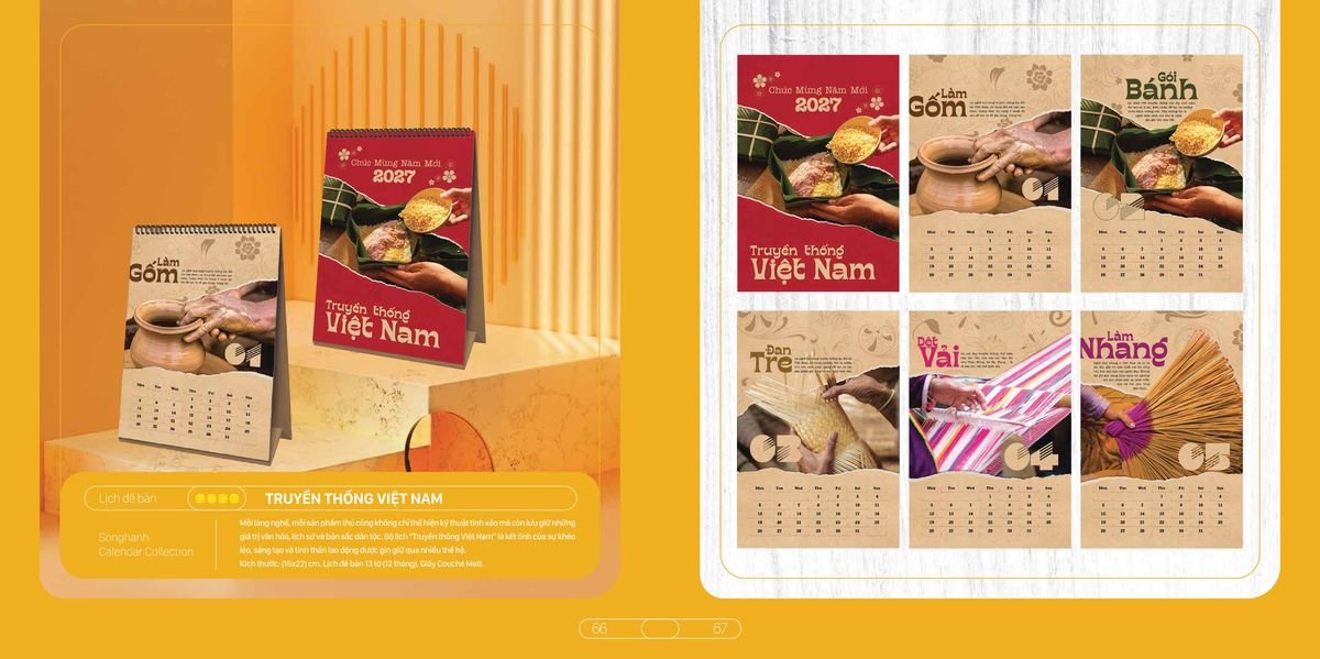 Lịch Bloc Cao Cấp SH 2027 SH28 Bộ Quà Tặng Doanh Nghiệp Thủy Tinh & Lịch