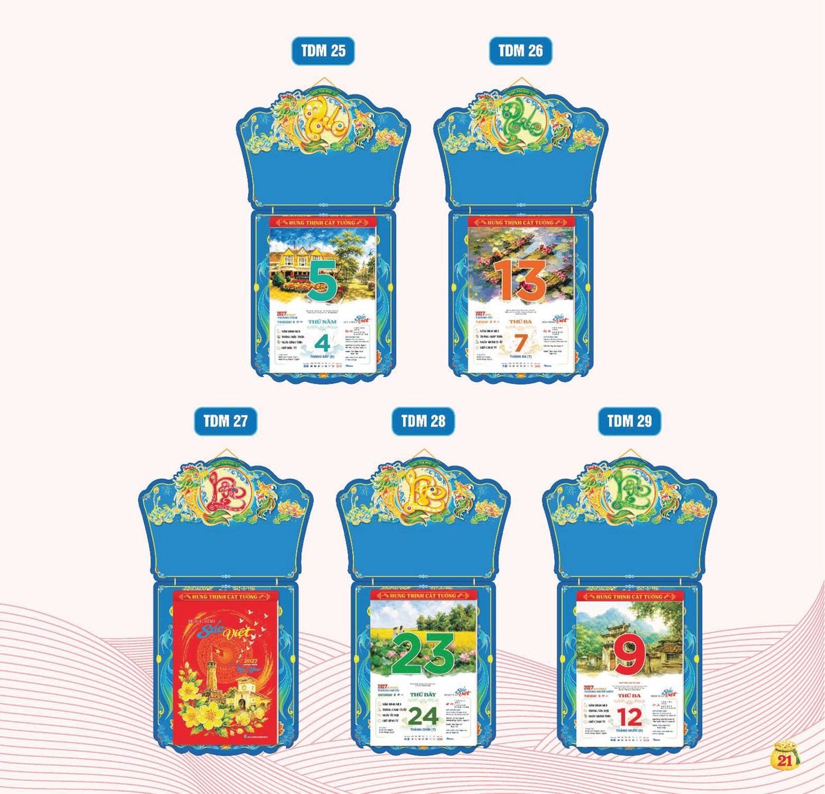 Lịch Bloc Siêu Cực Đại 2027 TDM18 Bộ Quà Tặng Doanh Nghiệp Thủy Tinh & Lịch