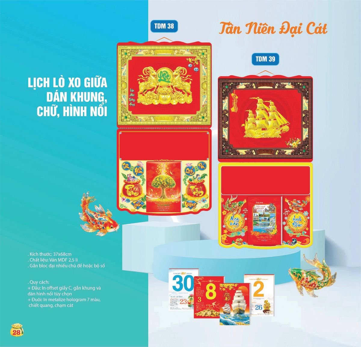 Lịch Bloc Siêu Cực Đại 2027 TDM25 Bộ Quà Tặng Doanh Nghiệp Thủy Tinh & Lịch