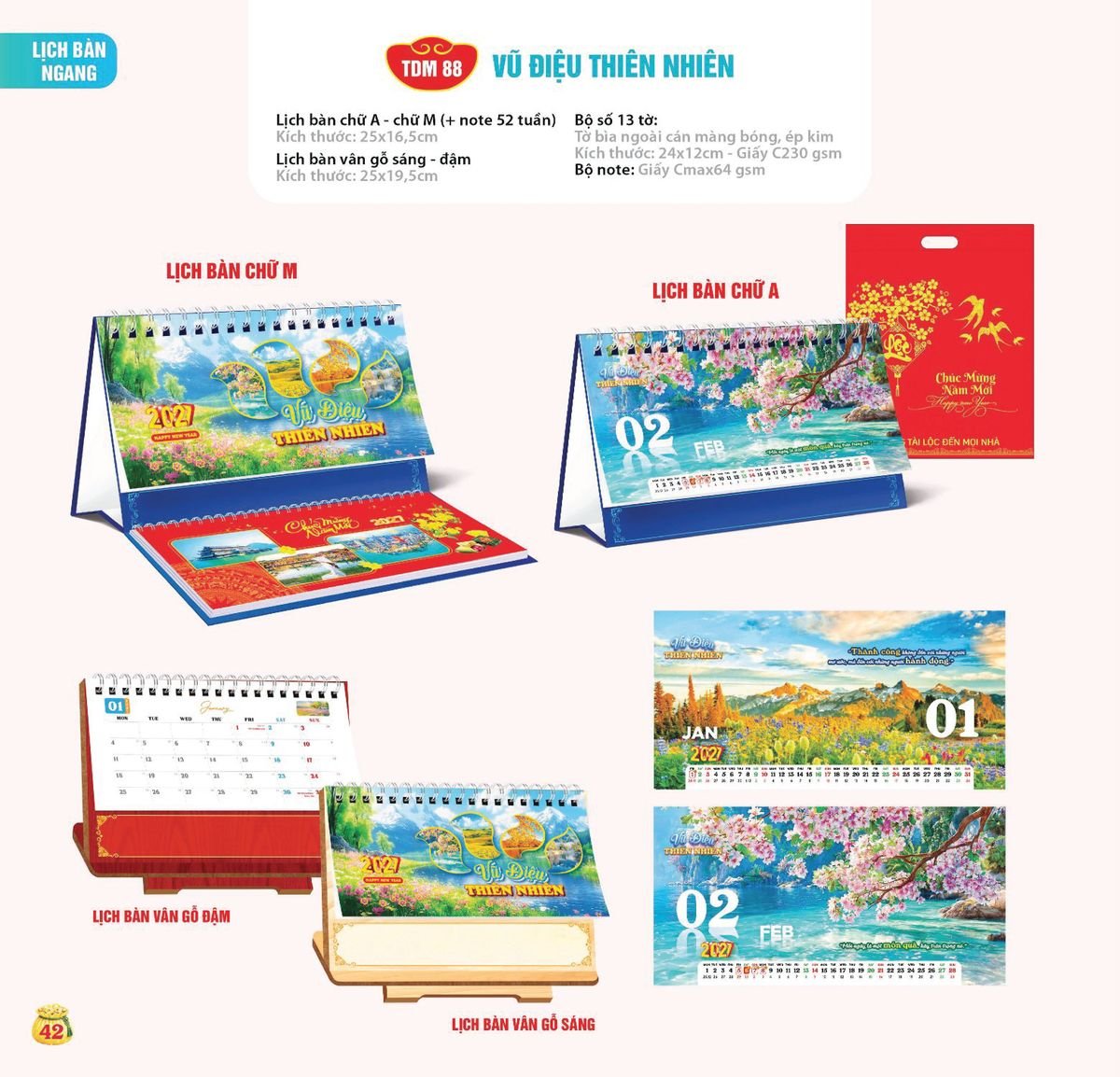 Lịch Bloc Siêu Cực Đại 2027 TDM39 Bộ Quà Tặng Doanh Nghiệp Thủy Tinh & Lịch