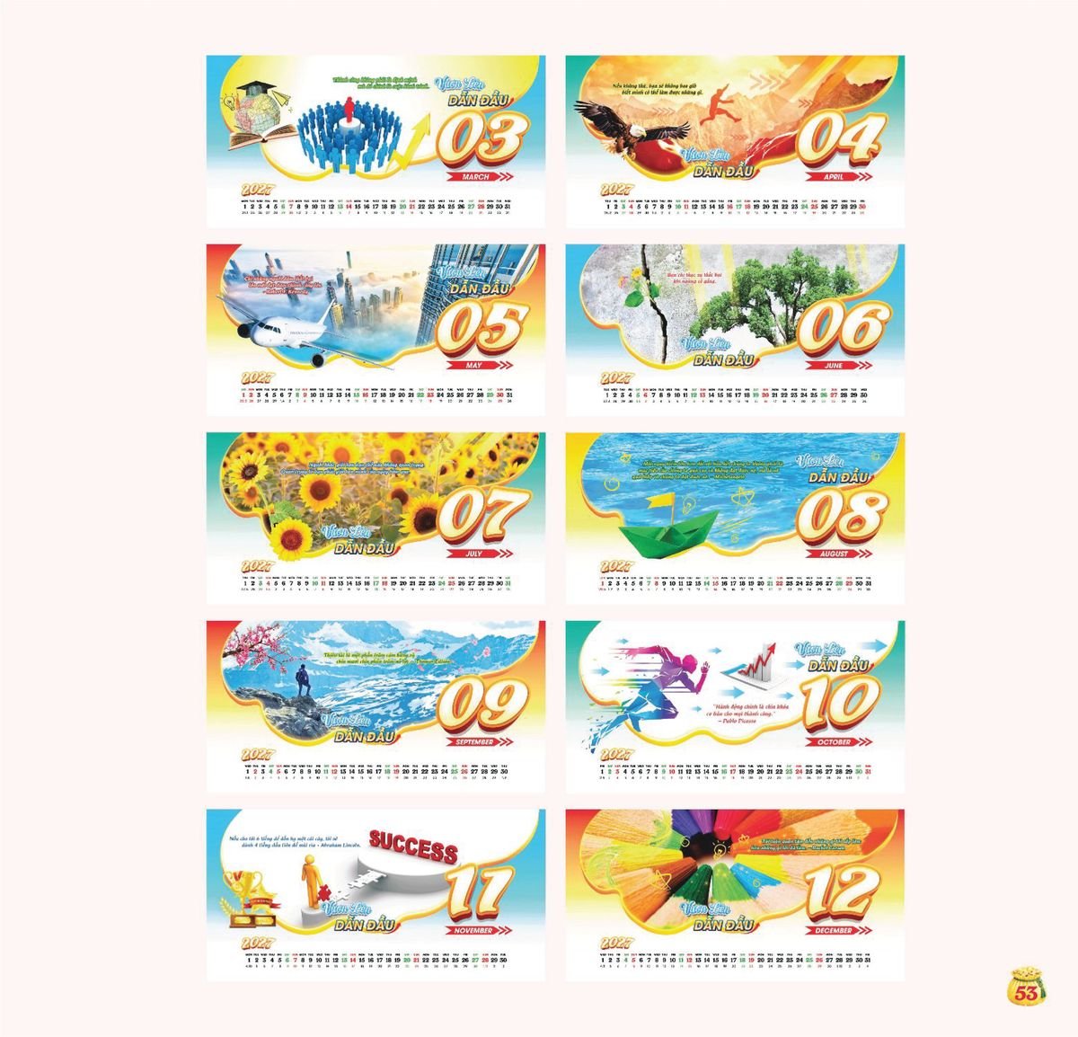 Lịch Bloc Siêu Cực Đại 2027 TDM50 Bộ Quà Tặng Doanh Nghiệp Thủy Tinh & Lịch