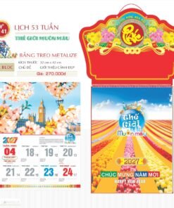 Lịch Treo Tường Lò Xo 2027 TD Mẫu TD41 (40 x 60 cm) Bộ Quà Tặng Doanh Nghiệp Thủy Tinh & Lịch in logo doanh nghiệp quà tặng Tết tại Quà Tặng Thủy Tinh VN