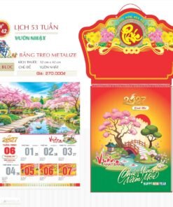 Lịch Treo Tường Lò Xo 2027 TD Mẫu TD42 (40 x 60 cm) Bộ Quà Tặng Doanh Nghiệp Thủy Tinh & Lịch in logo doanh nghiệp quà tặng Tết tại Quà Tặng Thủy Tinh VN