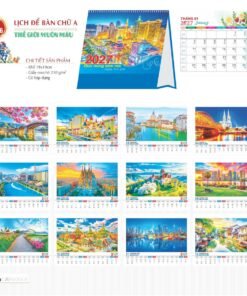 Lịch Bàn Chữ A 2027 TD Mẫu TD56 (19 x 19cm) Bộ Quà Tặng Doanh Nghiệp Thủy Tinh & Lịch in logo doanh nghiệp quà tặng Tết tại Quà Tặng Thủy Tinh VN