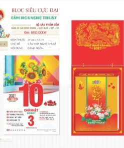 Lịch Bloc Siêu Cực Đại 2027 TD Mẫu TD6 (38 x 53 cm) Bộ Quà Tặng Doanh Nghiệp Thủy Tinh & Lịch in logo doanh nghiệp quà tặng Tết tại Quà Tặng Thủy Tinh VN