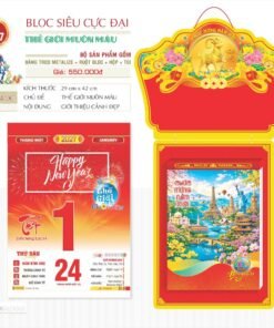 Lịch Bloc Siêu Cực Đại 2027 TD Mẫu TD7 (38 x 53 cm) Bộ Quà Tặng Doanh Nghiệp Thủy Tinh & Lịch in logo doanh nghiệp quà tặng Tết tại Quà Tặng Thủy Tinh VN