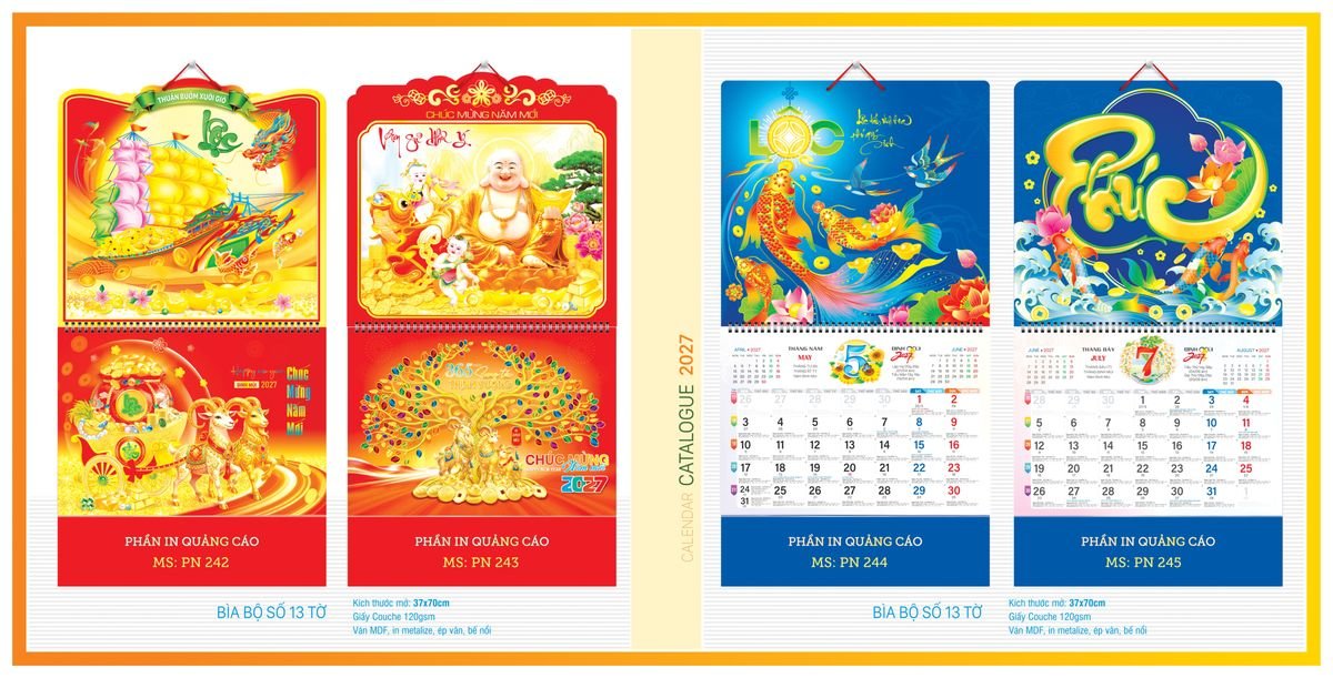 Lịch 13 Tờ TPN13T04 Bộ Quà Tặng Doanh Nghiệp Thủy Tinh & Lịch