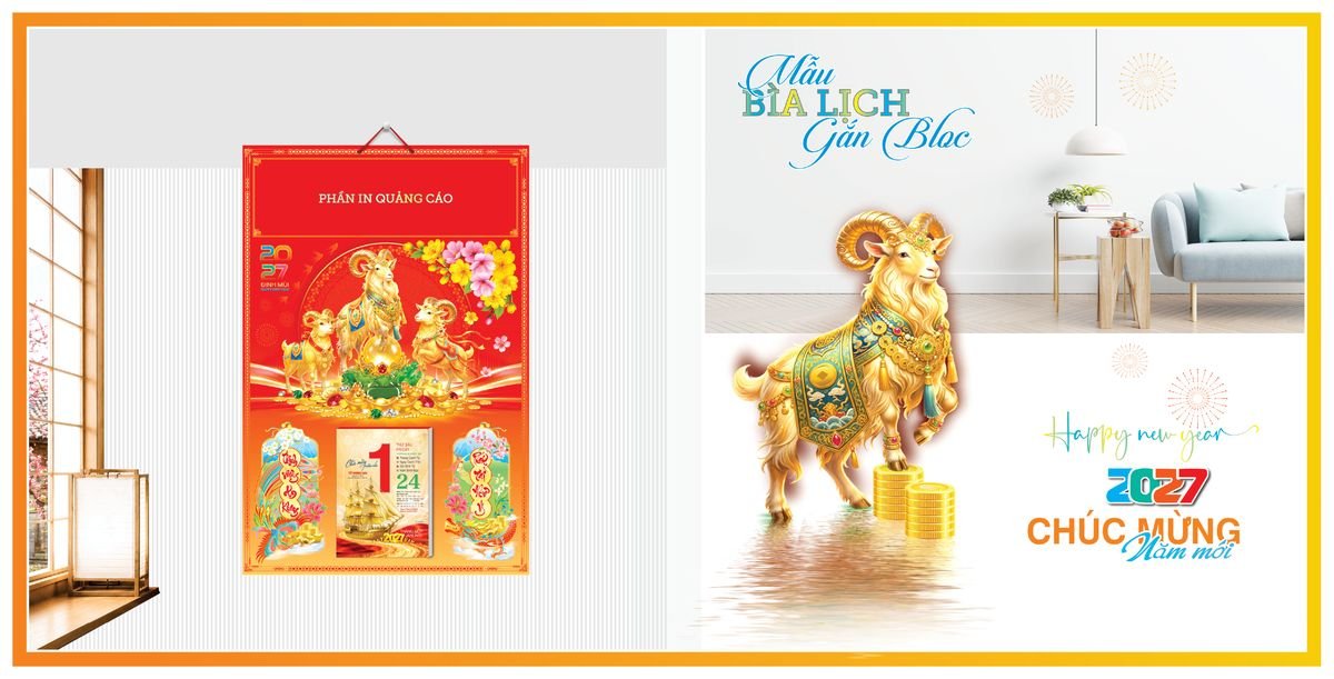 Bìa Lịch Treo Gắn Bloc Tân Phương Nam TPNBIA01 Bộ Quà Tặng Doanh Nghiệp Thủy Tinh & Lịch