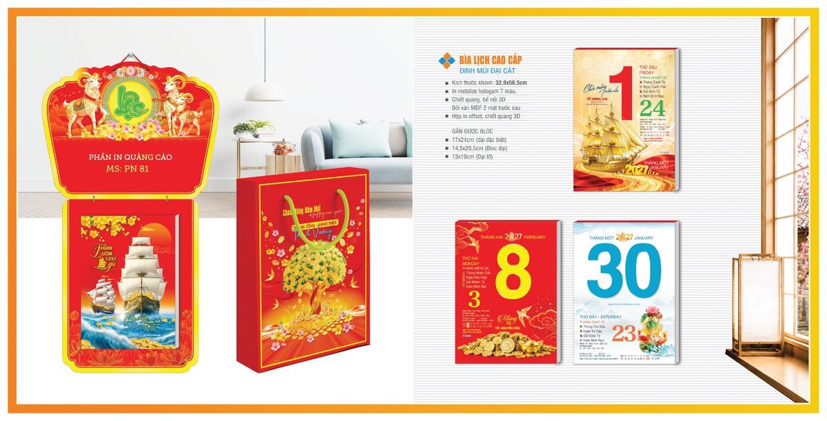 Bìa Lịch Treo Gắn Bloc Tân Phương Nam TPNBIA03 Bộ Quà Tặng Doanh Nghiệp Thủy Tinh & Lịch