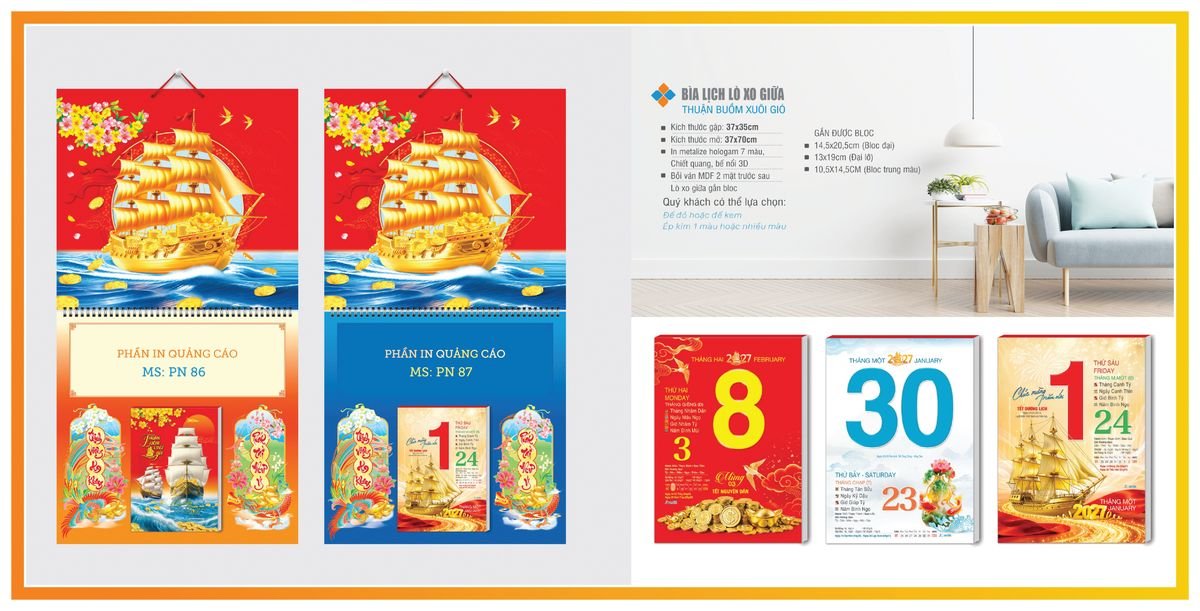 Bìa Lịch Treo Gắn Bloc Tân Phương Nam TPNBIA06 Bộ Quà Tặng Doanh Nghiệp Thủy Tinh & Lịch