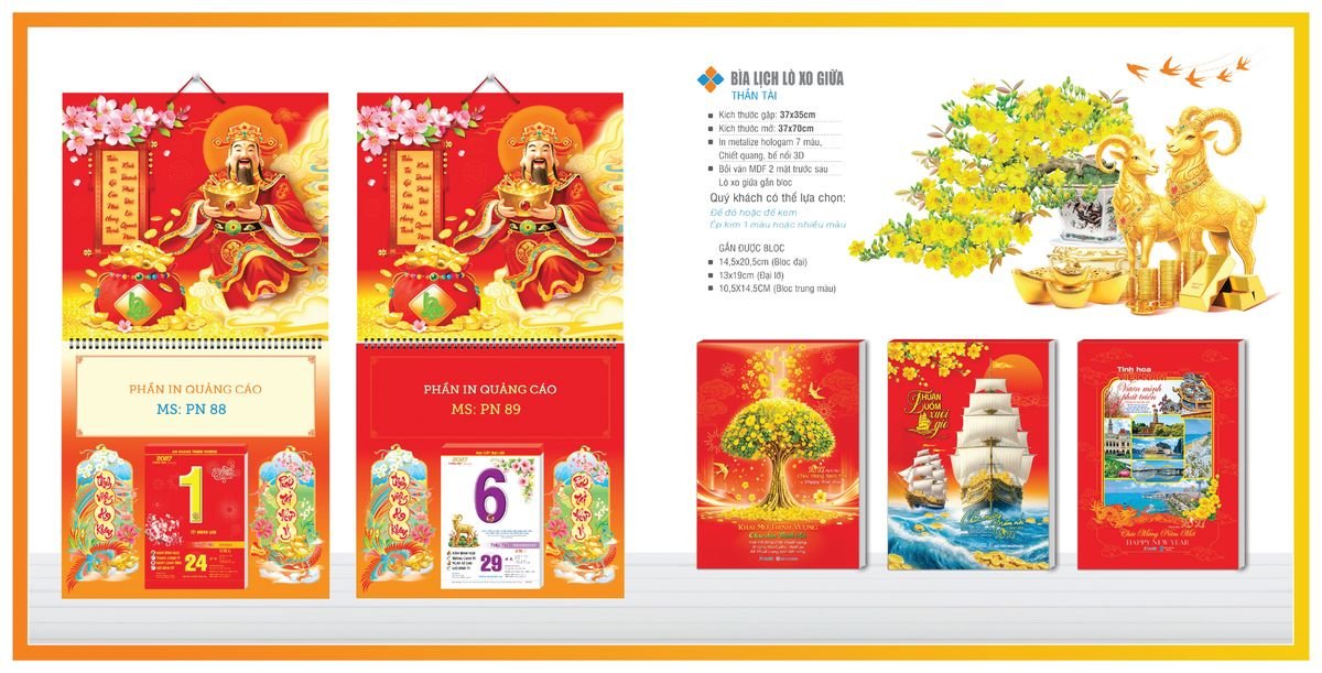 Bìa Lịch Treo Gắn Bloc Tân Phương Nam TPNBIA07 Bộ Quà Tặng Doanh Nghiệp Thủy Tinh & Lịch