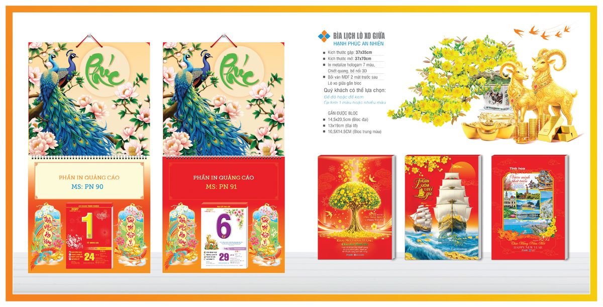 Bìa Lịch Treo Gắn Bloc Tân Phương Nam TPNBIA08 Bộ Quà Tặng Doanh Nghiệp Thủy Tinh & Lịch