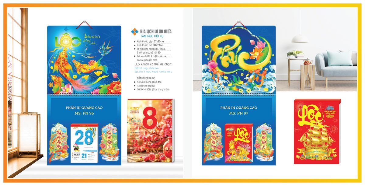 Bìa Lịch Treo Gắn Bloc Tân Phương Nam TPNBIA11 Bộ Quà Tặng Doanh Nghiệp Thủy Tinh & Lịch