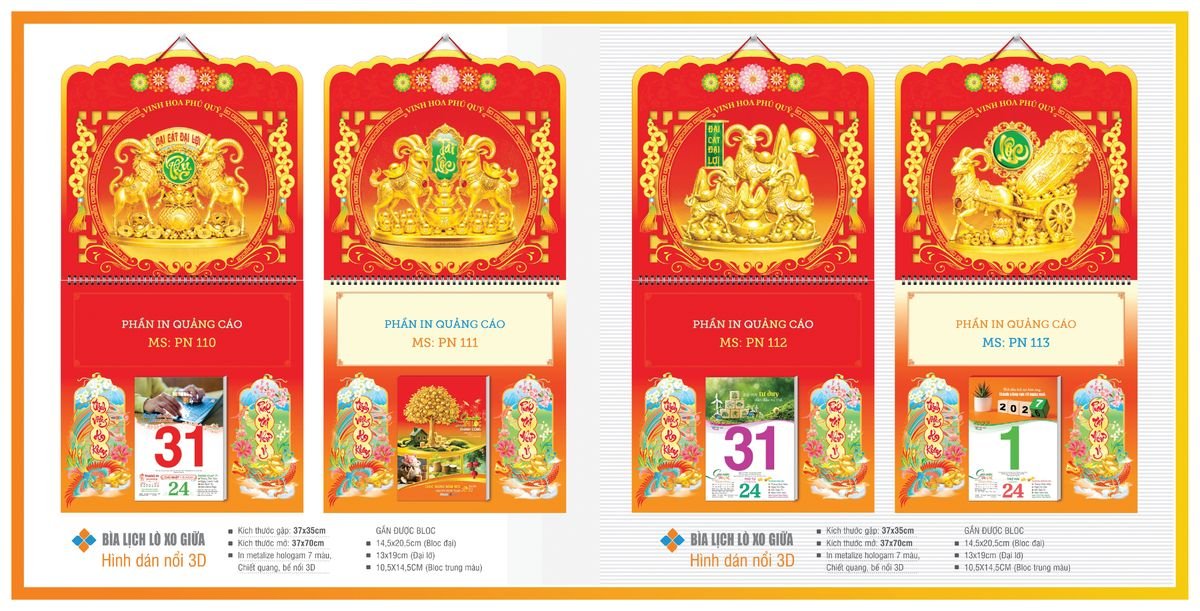Bìa Lịch Treo Gắn Bloc TPNBIA15 Bộ Quà Tặng Doanh Nghiệp Thủy Tinh & Lịch