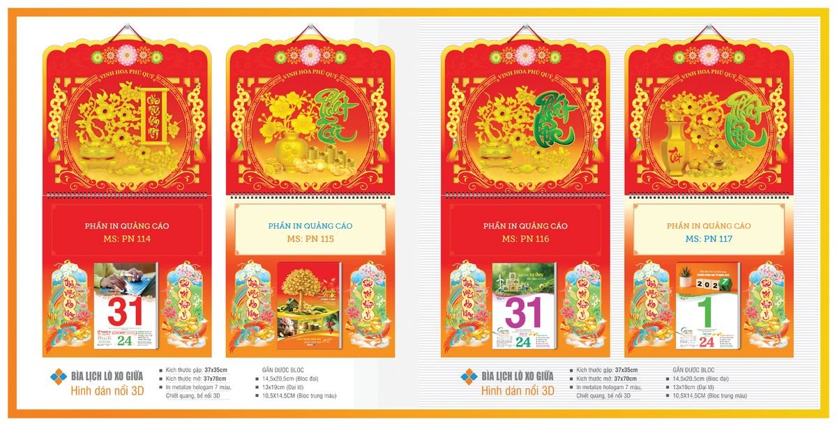 Bìa Lịch Treo Gắn Bloc TPNBIA16 Bộ Quà Tặng Doanh Nghiệp Thủy Tinh & Lịch
