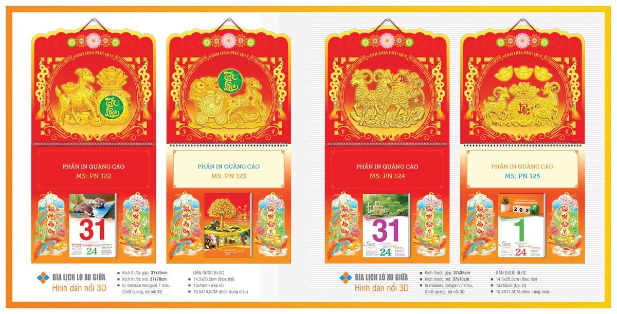 Bìa Lịch Treo Gắn Bloc TPNBIA18 Bộ Quà Tặng Doanh Nghiệp Thủy Tinh & Lịch