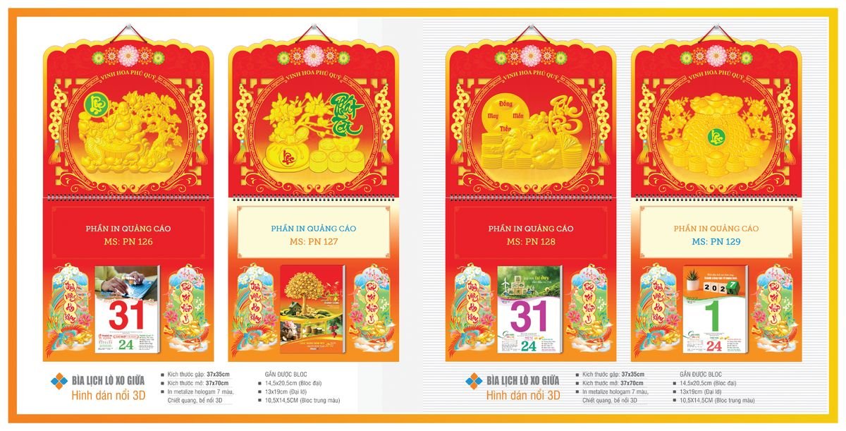 Bìa Lịch Treo Gắn Bloc TPNBIA19 Bộ Quà Tặng Doanh Nghiệp Thủy Tinh & Lịch