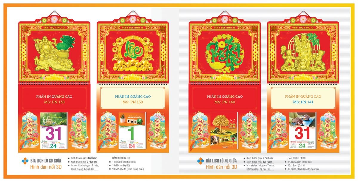Bìa Lịch Treo Gắn Bloc TPNBIA22 Bộ Quà Tặng Doanh Nghiệp Thủy Tinh & Lịch