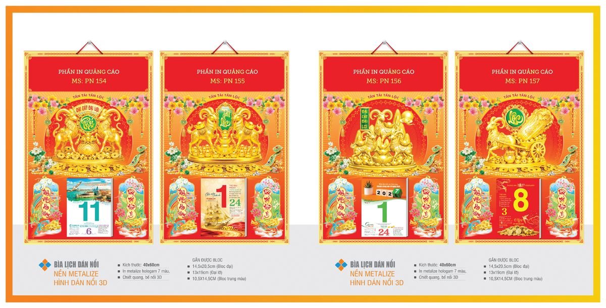 Bìa Lịch Treo Gắn Bloc TPNBIA26 Bộ Quà Tặng Doanh Nghiệp Thủy Tinh & Lịch