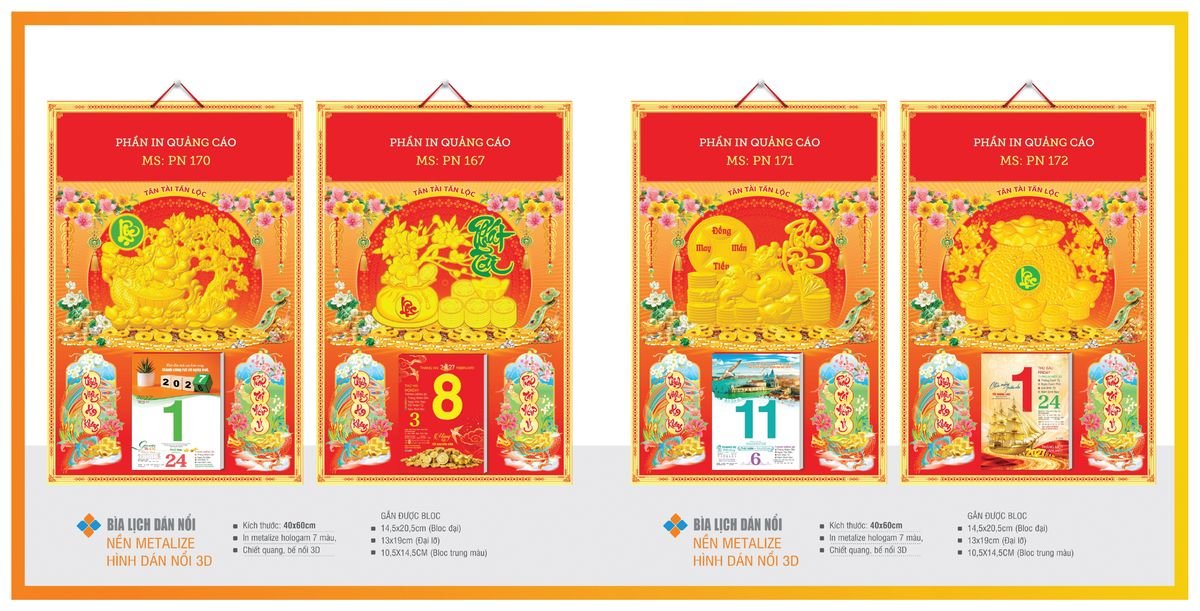 Bìa Lịch Treo Gắn Bloc TPNBIA30 Bộ Quà Tặng Doanh Nghiệp Thủy Tinh & Lịch