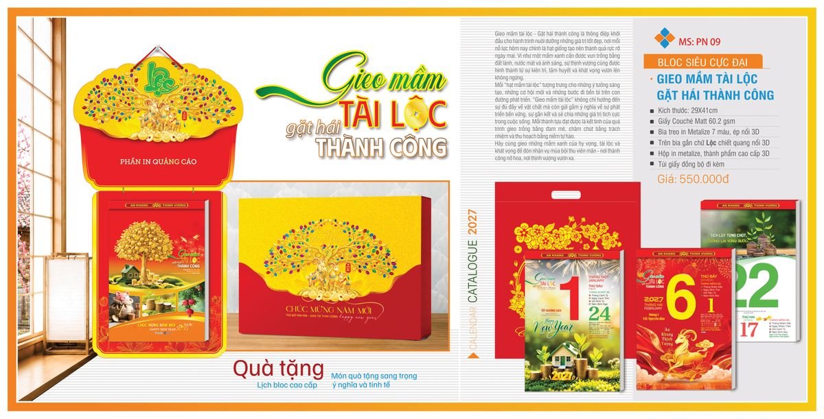 Lịch Bloc Tân Phương Nam 2027 TPNBLOC11 Bộ Quà Tặng Doanh Nghiệp Thủy Tinh & Lịch Lịch Bloc Tân Phương Nam 2027 TPNBLOC11 Bộ Quà Tặng Doanh Nghiệp Thủy Tinh & Lịch