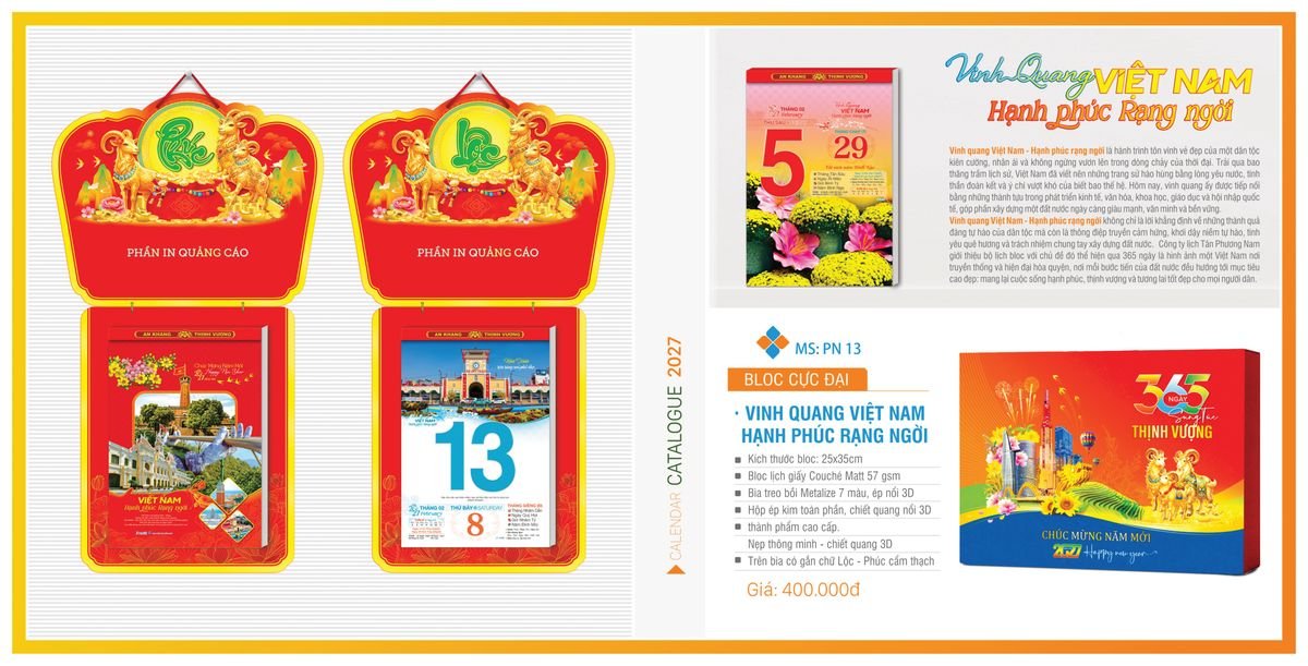 Lịch Bloc TPN 2027 TPNBLOC16 Bộ Quà Tặng Doanh Nghiệp Thủy Tinh & Lịch