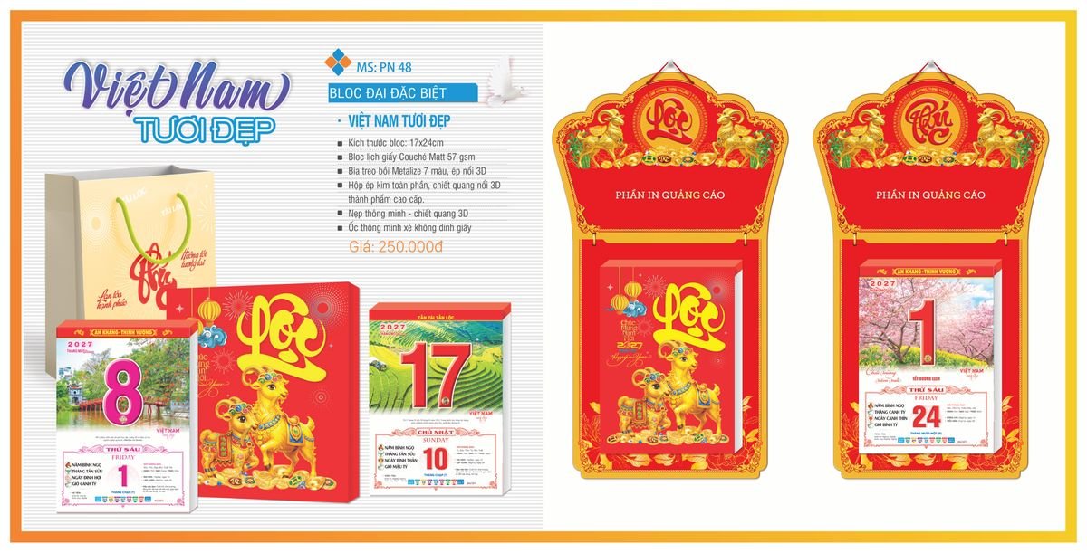 Lịch Bloc TPN 2027 TPNBLOC57 Bộ Quà Tặng Doanh Nghiệp Thủy Tinh & Lịch