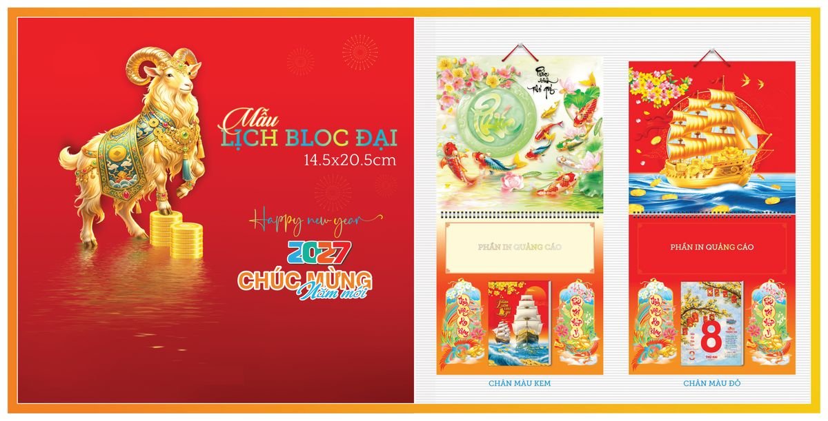 Lịch Bloc TPN 2027 TPNBLOC62 Bộ Quà Tặng Doanh Nghiệp Thủy Tinh & Lịch