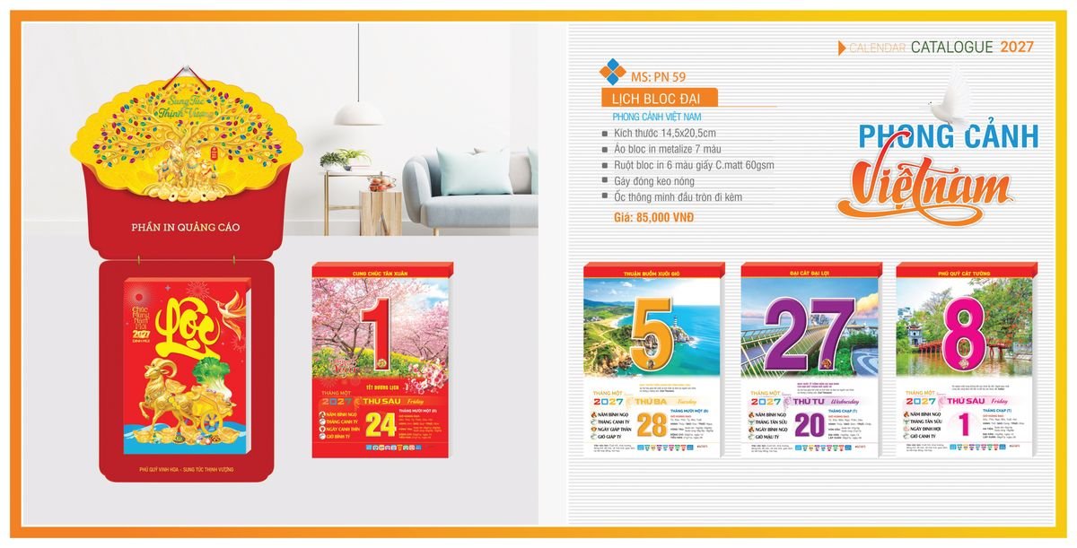 Lịch Bloc TPN 2027 TPNBLOC66 Bộ Quà Tặng Doanh Nghiệp Thủy Tinh & Lịch