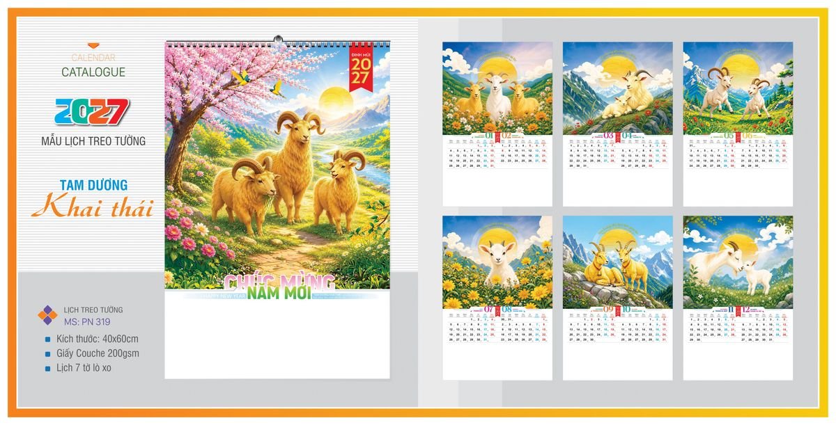 Lịch 7 Tờ Lò Xo TPNLX09 Bộ Quà Tặng Doanh Nghiệp Thủy Tinh & Lịch