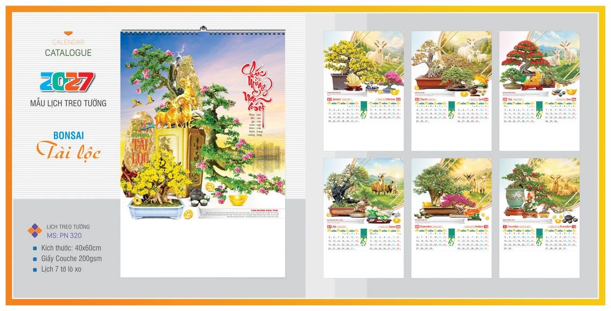 Lịch 7 Tờ Lò Xo TPNLX10 Bộ Quà Tặng Doanh Nghiệp Thủy Tinh & Lịch